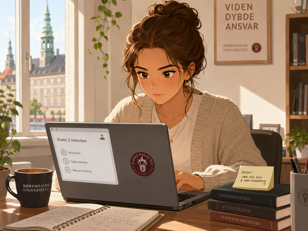 Forberedelse til det skriftlige kvote 2-interview på Københavns Universitet