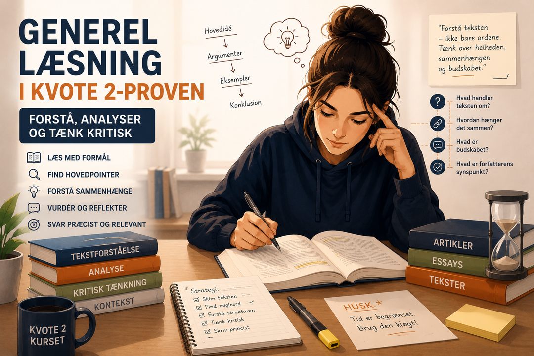 Generel læsning i kvote 2-prøven — kvote2kurset