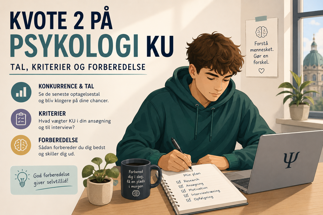 Kvote 2 på psykologi (KU): tal, kriterier og forberedelse — kvote2kurset
