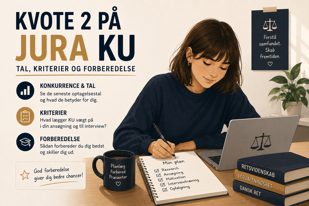 Kvote 2 på jura (KU): tal, kriterier og forberedelse — kvote2kurset