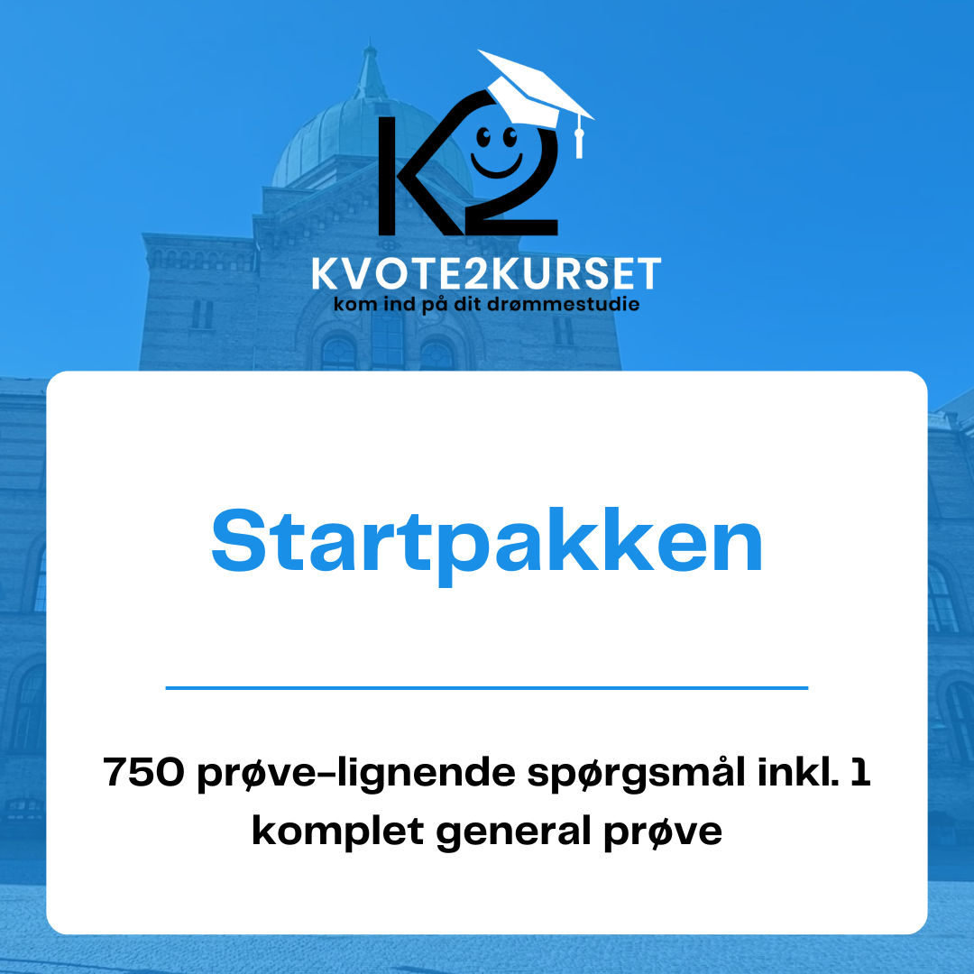Kvote 2 Startpakken 2027 - 750 prøvelignende spørgsmål